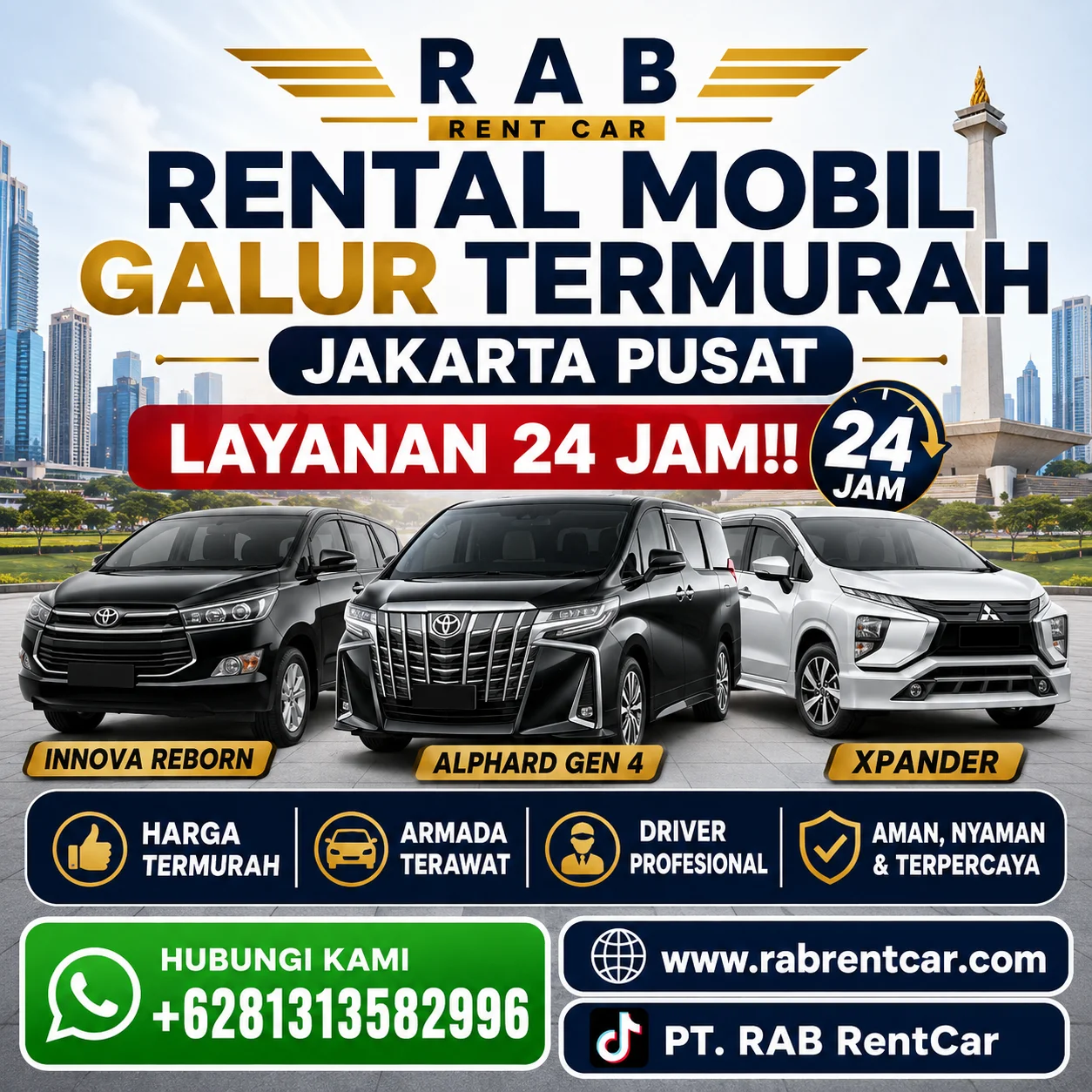Rental Mobil Galur Termurah Jakarta Pusat | Layanan 24 Jam!!